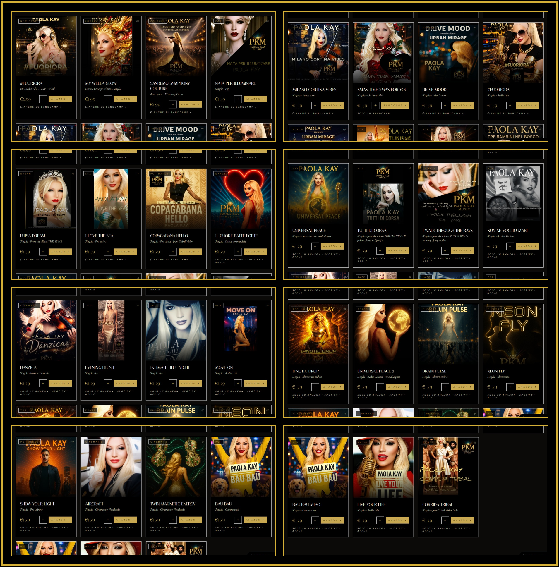 Selezione del catalogo musicale di Paola Kay